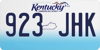 KY license plate 923JHK