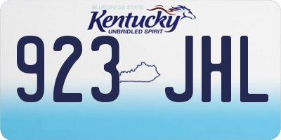 KY license plate 923JHL