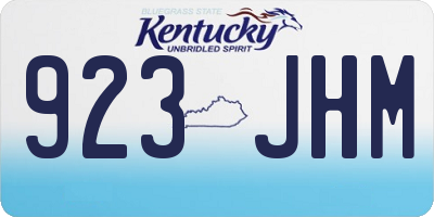 KY license plate 923JHM