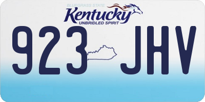 KY license plate 923JHV