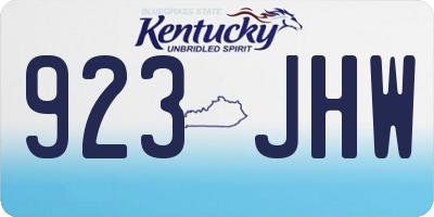 KY license plate 923JHW