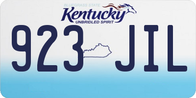 KY license plate 923JIL