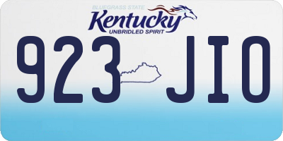 KY license plate 923JIO