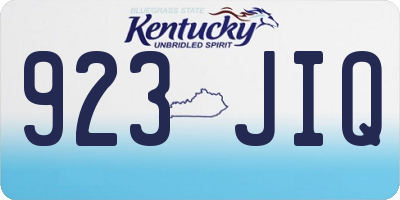KY license plate 923JIQ