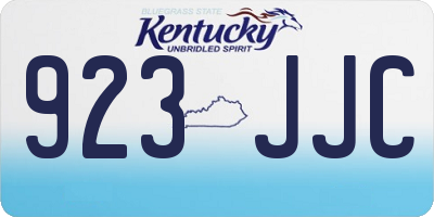 KY license plate 923JJC