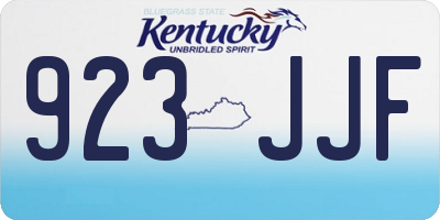 KY license plate 923JJF