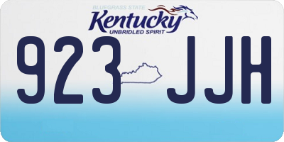 KY license plate 923JJH