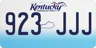 KY license plate 923JJJ