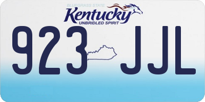 KY license plate 923JJL