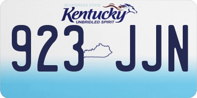 KY license plate 923JJN