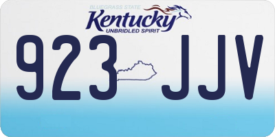 KY license plate 923JJV