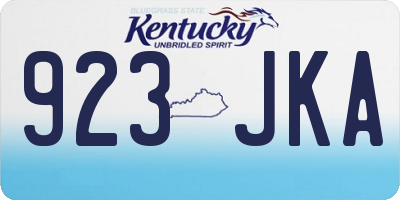 KY license plate 923JKA