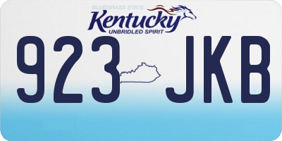 KY license plate 923JKB