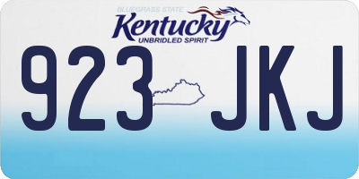 KY license plate 923JKJ