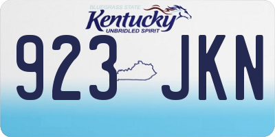 KY license plate 923JKN