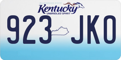 KY license plate 923JKO