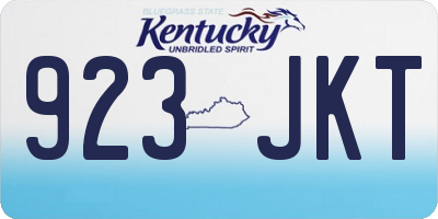 KY license plate 923JKT