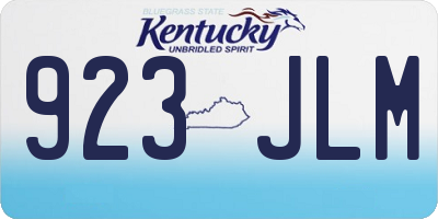 KY license plate 923JLM