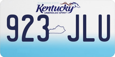 KY license plate 923JLU