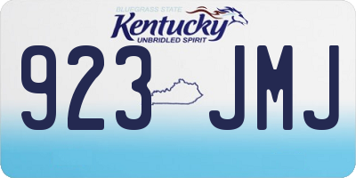 KY license plate 923JMJ