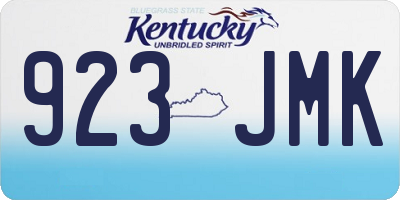 KY license plate 923JMK