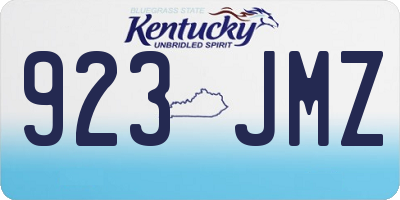 KY license plate 923JMZ