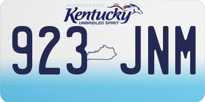 KY license plate 923JNM