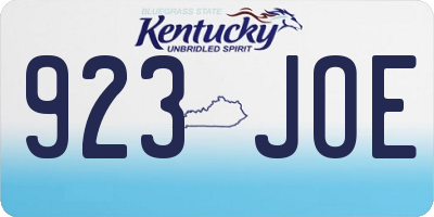 KY license plate 923JOE