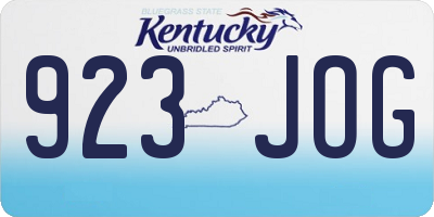 KY license plate 923JOG