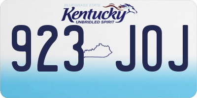 KY license plate 923JOJ