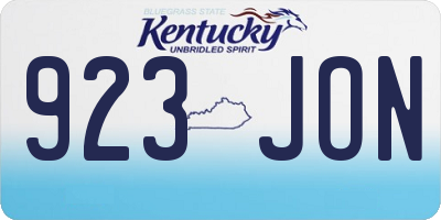 KY license plate 923JON