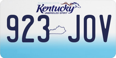 KY license plate 923JOV