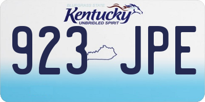 KY license plate 923JPE