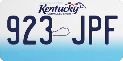 KY license plate 923JPF