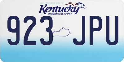 KY license plate 923JPU