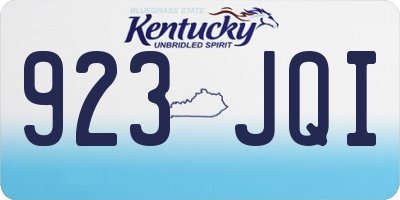 KY license plate 923JQI