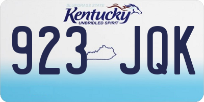 KY license plate 923JQK