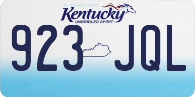 KY license plate 923JQL