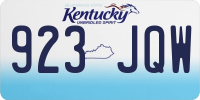 KY license plate 923JQW