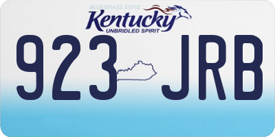 KY license plate 923JRB