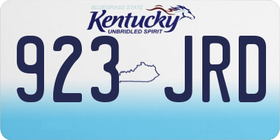 KY license plate 923JRD
