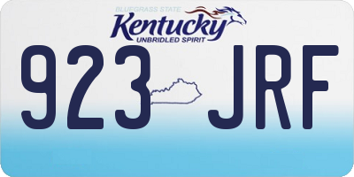 KY license plate 923JRF
