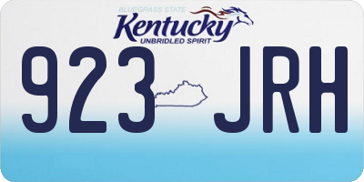 KY license plate 923JRH