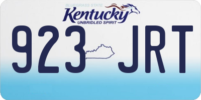 KY license plate 923JRT