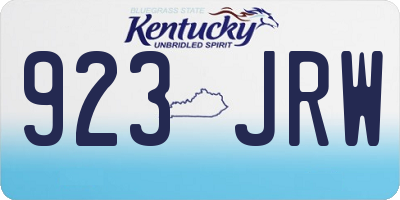 KY license plate 923JRW