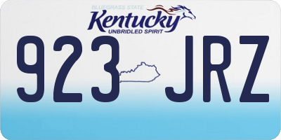 KY license plate 923JRZ