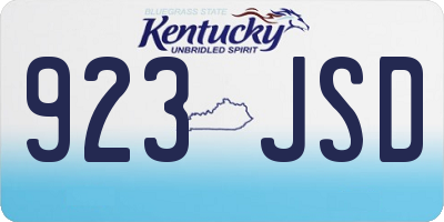 KY license plate 923JSD