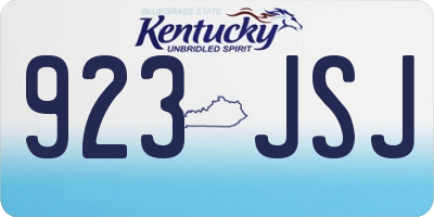 KY license plate 923JSJ