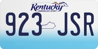 KY license plate 923JSR