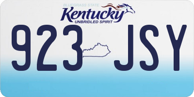 KY license plate 923JSY